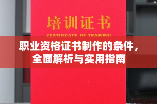 响水职业资格证书制作的条件，全面解析与实用指南